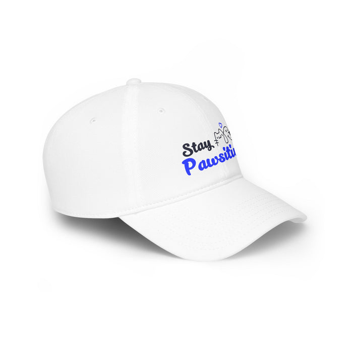 Low Profile Cap — "Stay Pawsitive" Embroidered Dog Rescue Baseball Hat