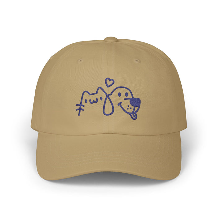 Dad Cap — Cute Cat & Dog Embroidered Heart Baseball Hat